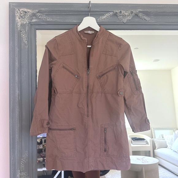 Stella McCartney‎ Kids Dusty Pink Cotton Utility Style Zip Dress 10
